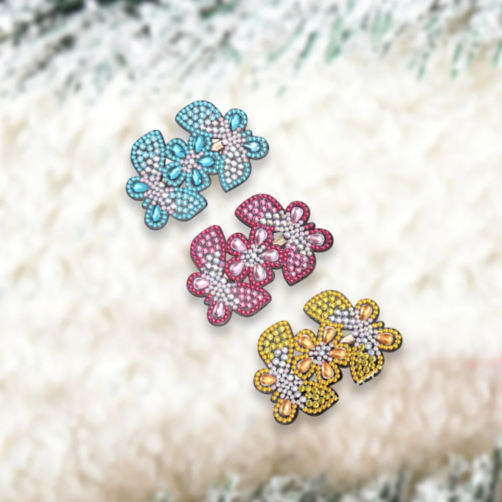 DIY 3Pcs Butterfly  Diamond Painting Hairpin Diamond Hair Clips Gift for Girls