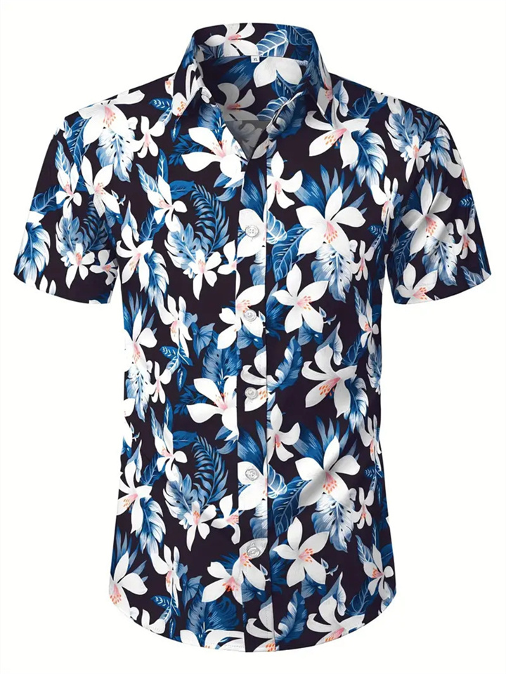 Summer Men's Hawaiian Style Shirt Printed Fashion Short Sleeve Shirt