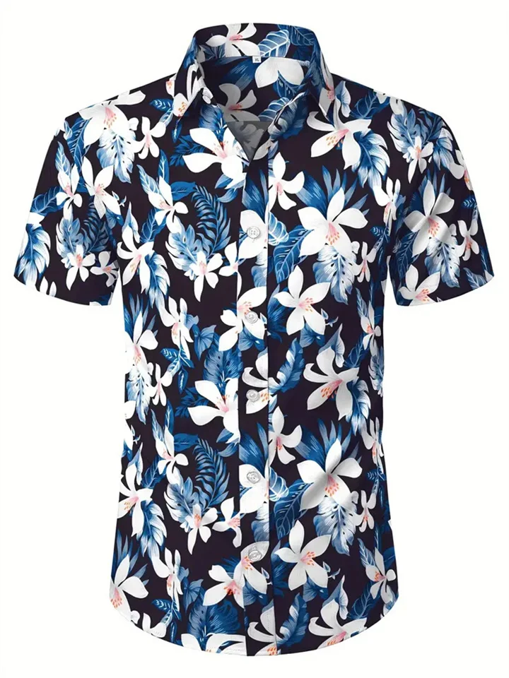 Summer Men's Hawaiian Style Shirt Printed Fashion Short Sleeve Shirt