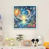 Sun Moon Ocean And Flowers-11CT Stamped Cross Stitch 40*40cm/15.75*15.75in