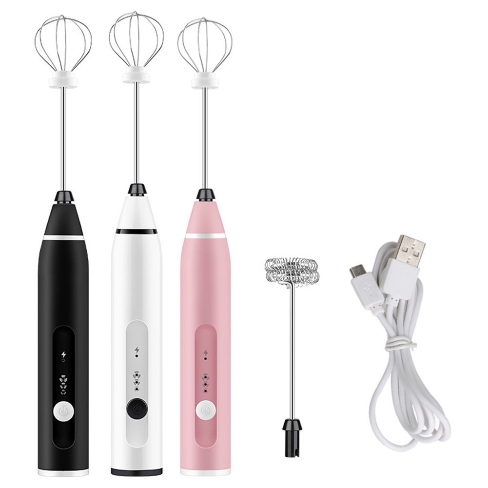 

USB Egg Beater Electric 3 Speed Adjustable Milk Shaker Coffee Mixer Blender, Pink, 501 Original