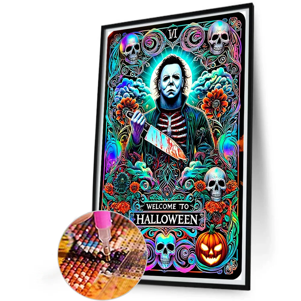 Diamond Painting - Full Round Drill - Halloween Horror Tarot(Canvas|40*60cm)