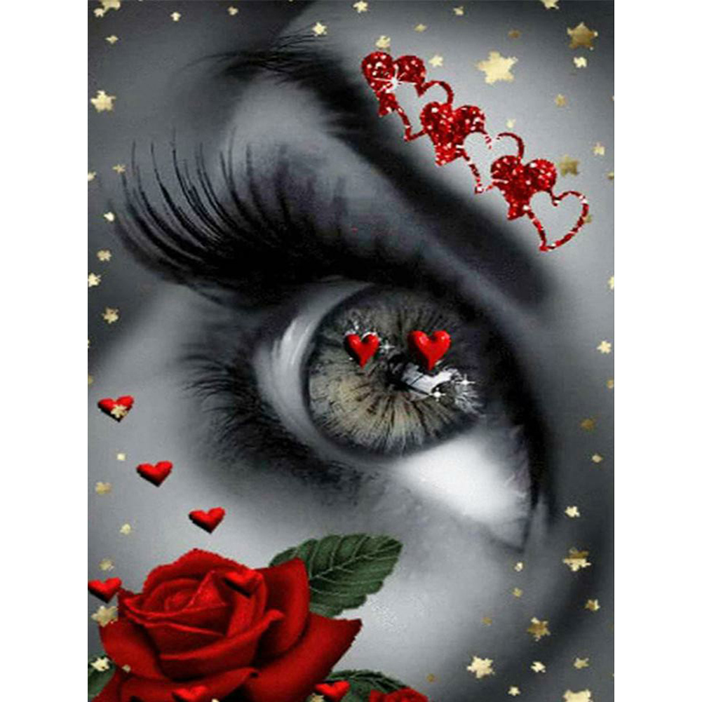 Rose Big Eyes Woman 40*50CM(Canvas) Full Square Drill Diamond Painting gbfke