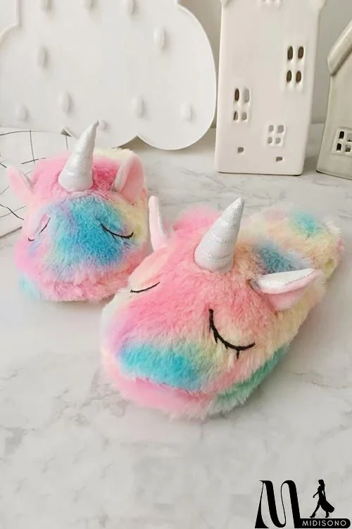 Sleeping Unicorn Fuzzy Slipper