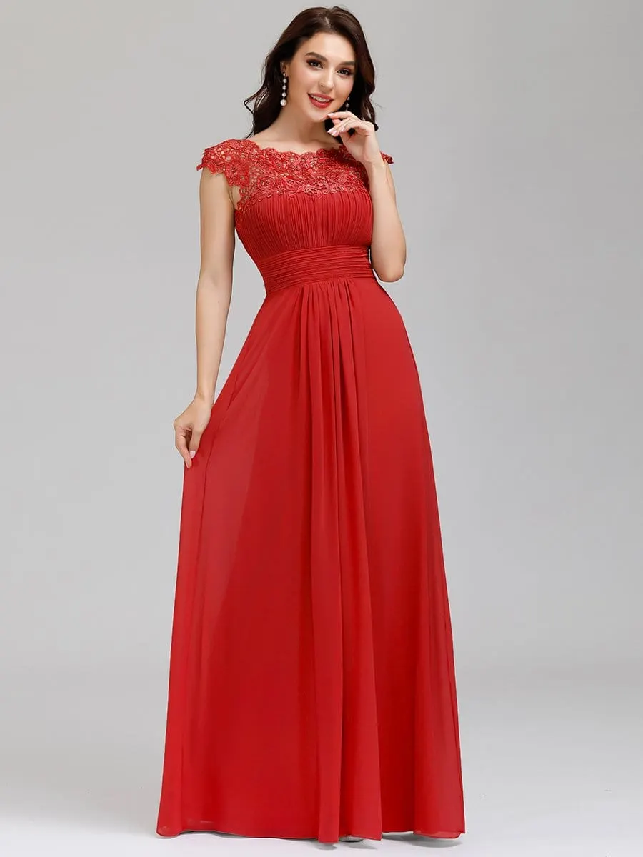 Sophisticated Lace Detail Evening Gown