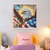Glass Painting Eagle-11CT Stamped Cross Stitch 45*45cm/17.72*17.72in tapestrymarket