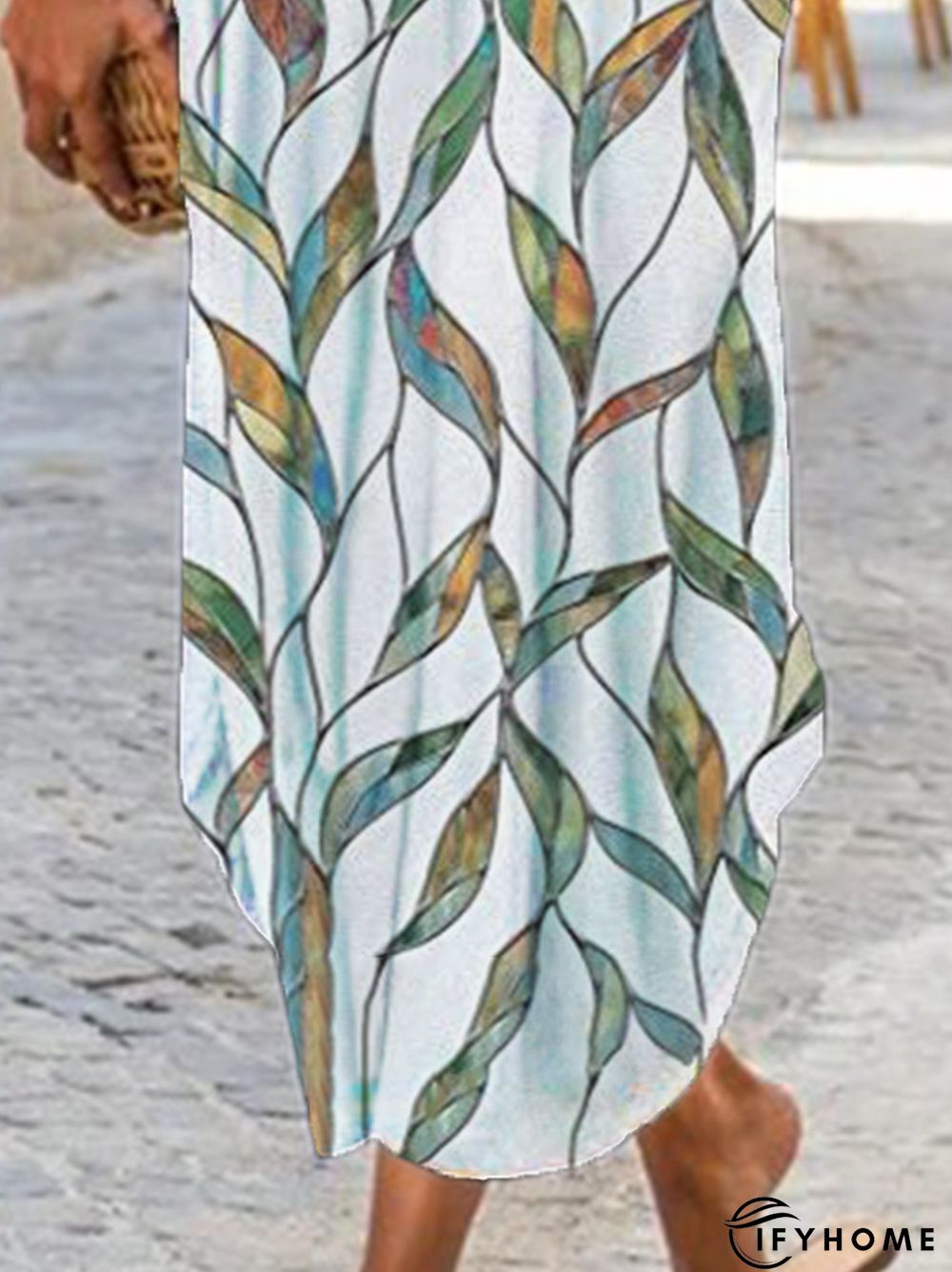 Plus Size Vintage Boho Holiday Crew Neck Shift Casual Short Sleeve Dresses | IFYHOME