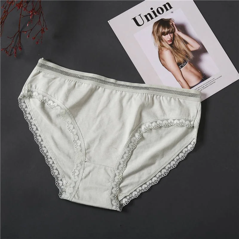 Women Cotton Panties Sexy Lace Briefs Female Underwear Ladies Floral Low Waist Underpants Lingerie Pantys for Woman Panties