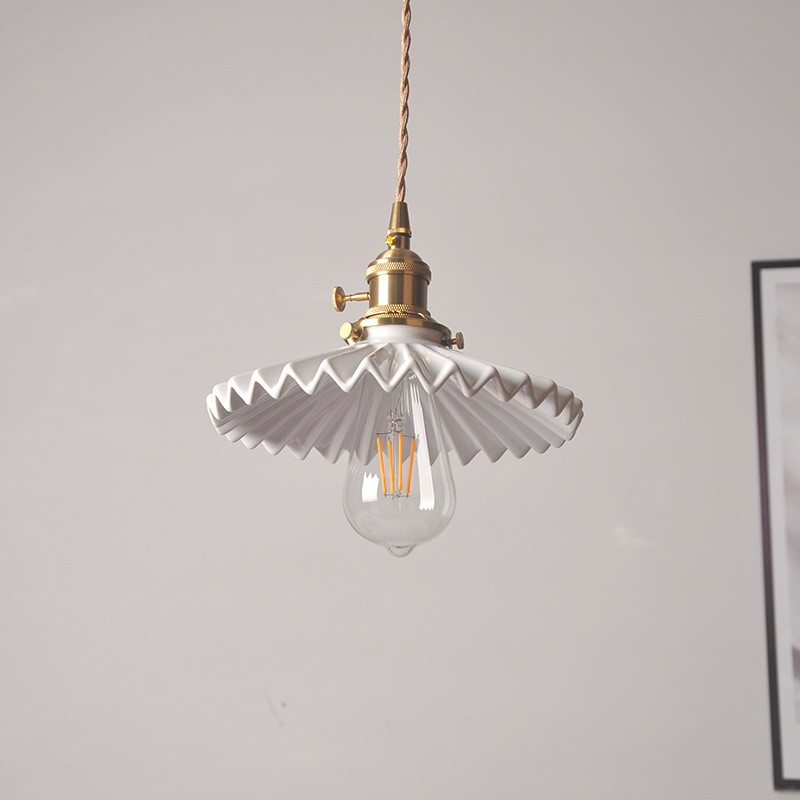 Vintage Brass Glass Chandelier Pendant Light For Dining Room