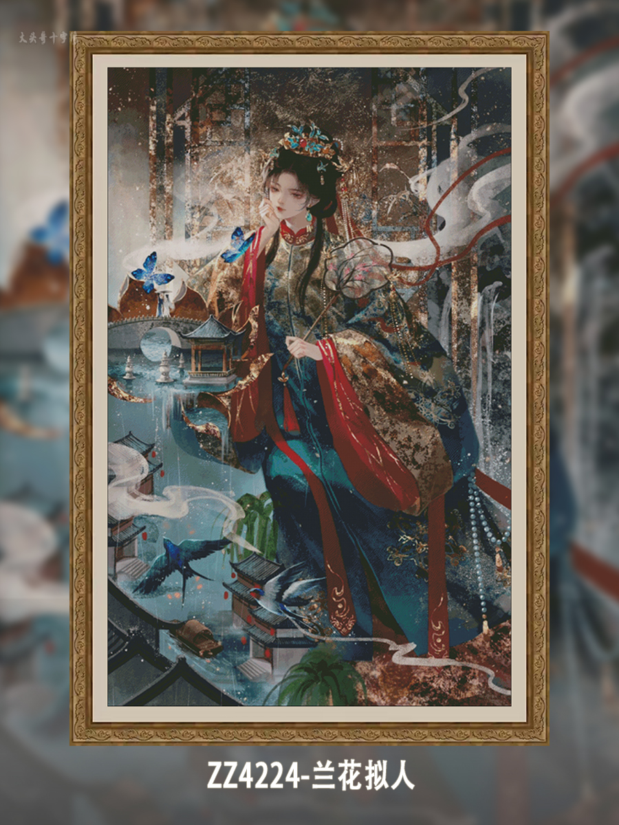 [ZZ4224-Orchid personification]  Painting Fairy Cross Stitch