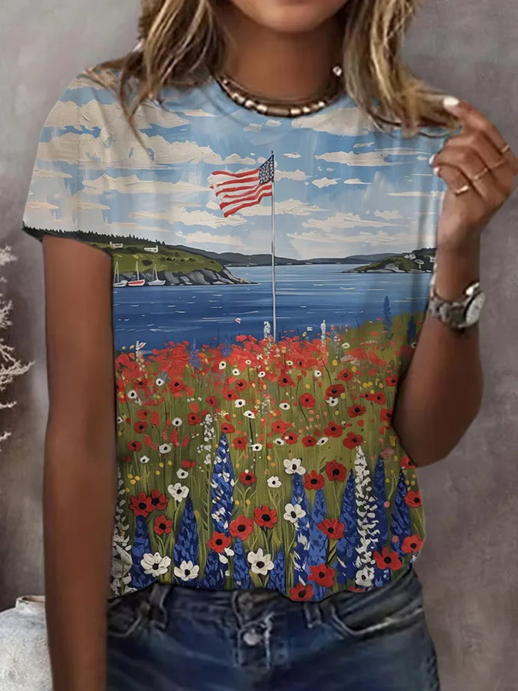 Women's Independence Day Print T-shirt
