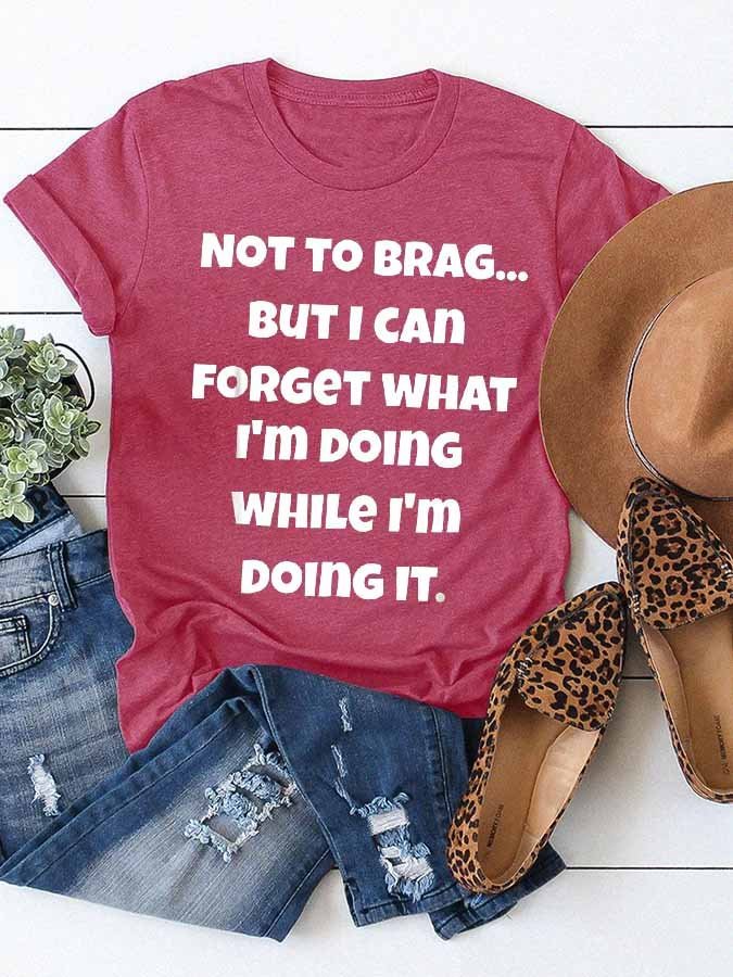 Women's Old Geezer Funny Sayings Print Crew Neck T-shirt