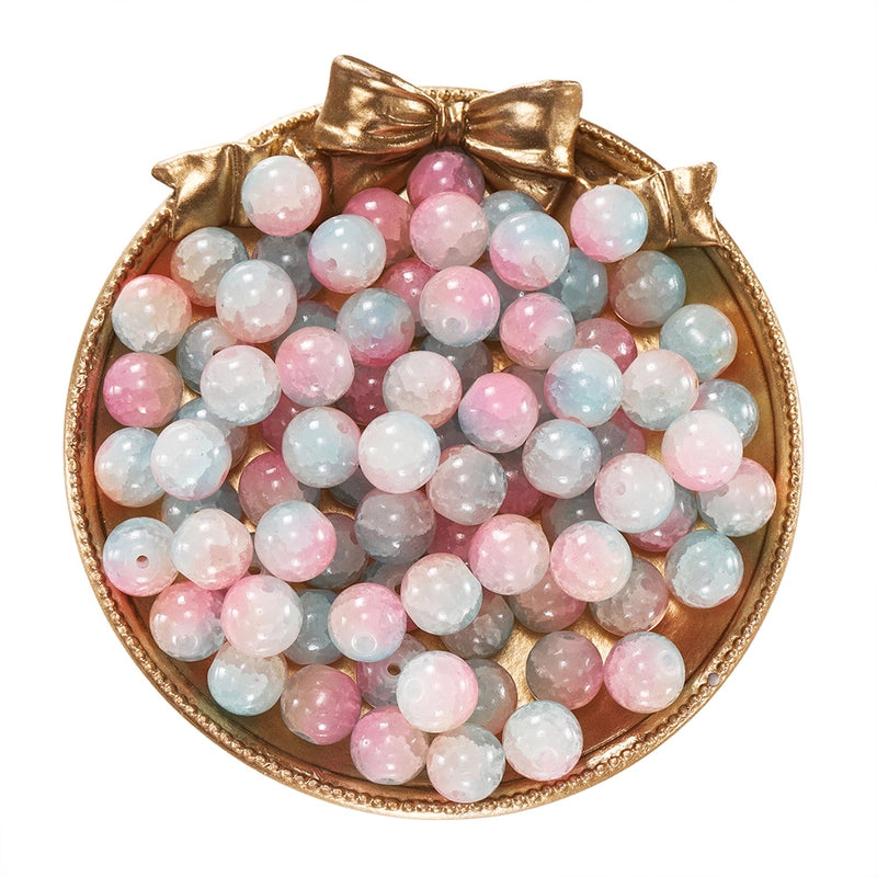 50 PCS/Package Diameter 10mm Diameter 4mm Diameter 8mm Glass Solid Color Jewelry Accessories