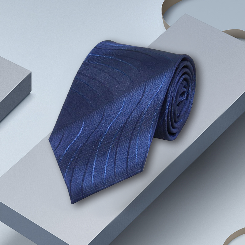 Cravate en soie bleue pour homme 8 cm- SOIE PLUS