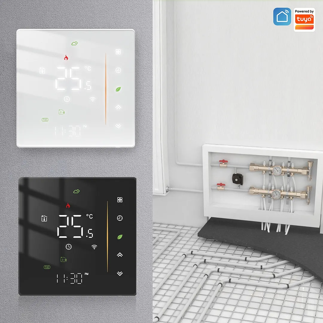 MOES WiFi Water/Electric Floor Heating Thermostat Zigbee Water Gas Boiler  Temperature Control Tuya/Smart APP Alexa Google Voice