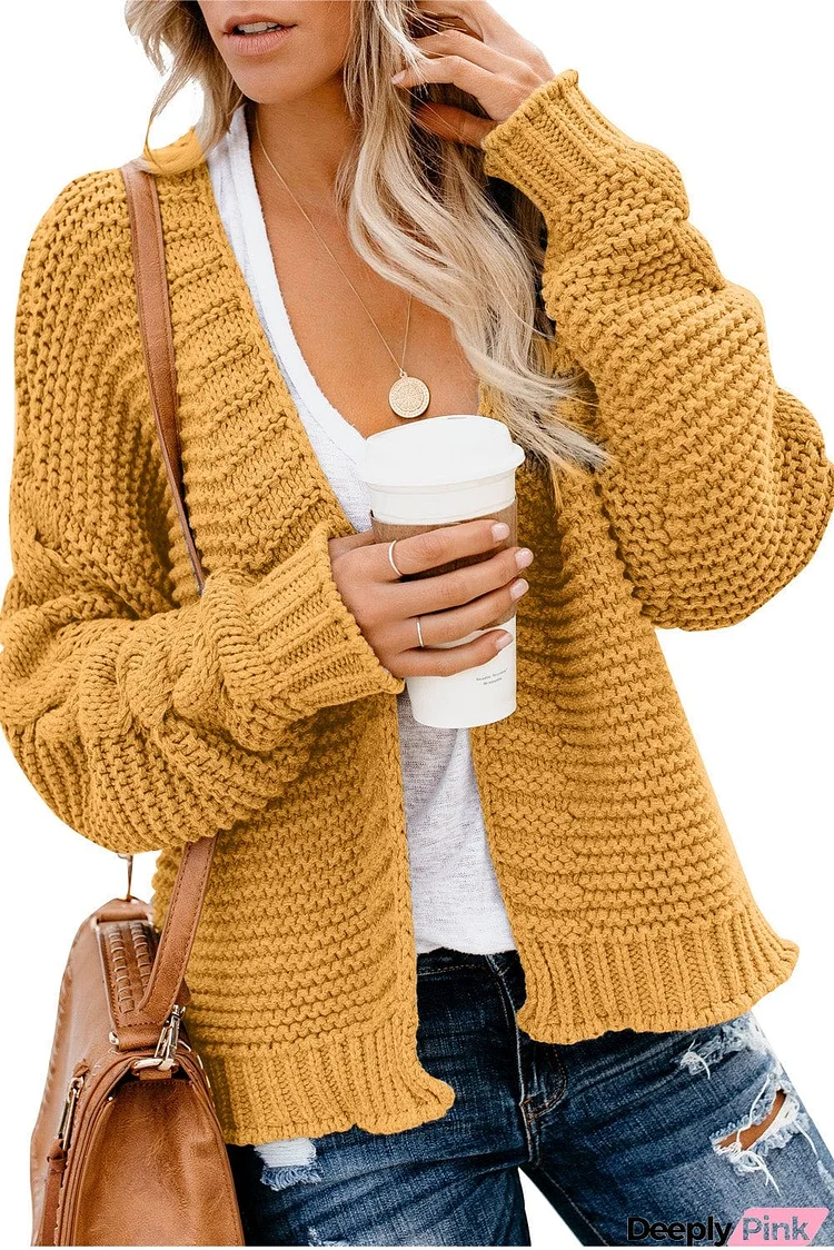 Open Front Chunky Knit Cardigan