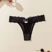 Boycrud 3PCS Women Sexy Lace Panties Low-waist  Temptation Underwear T-Back Thong Female G String Breathable Lingerie Briefs Embroidery