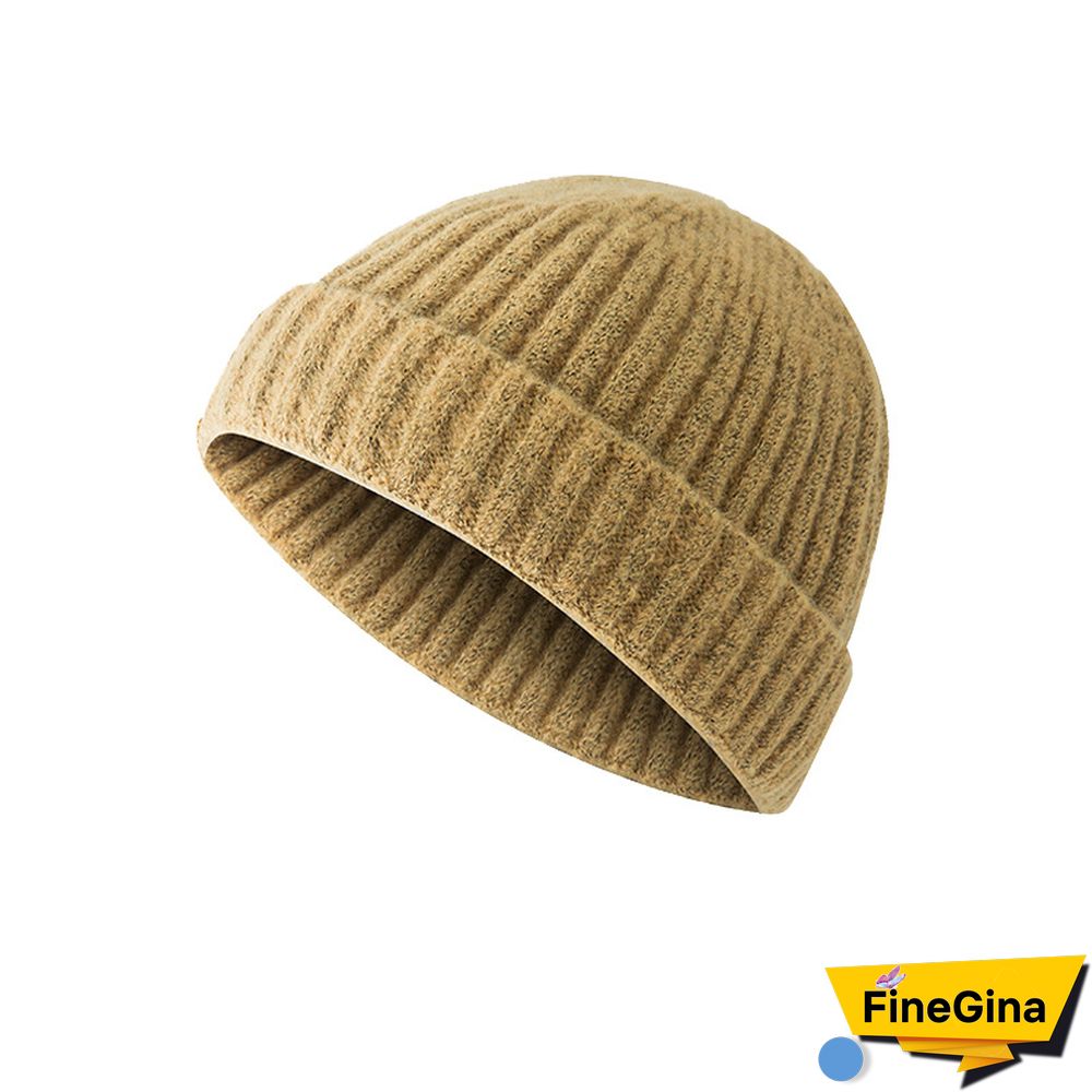 Men's & Women's Warm Plain Knitted Melon Leather Hat