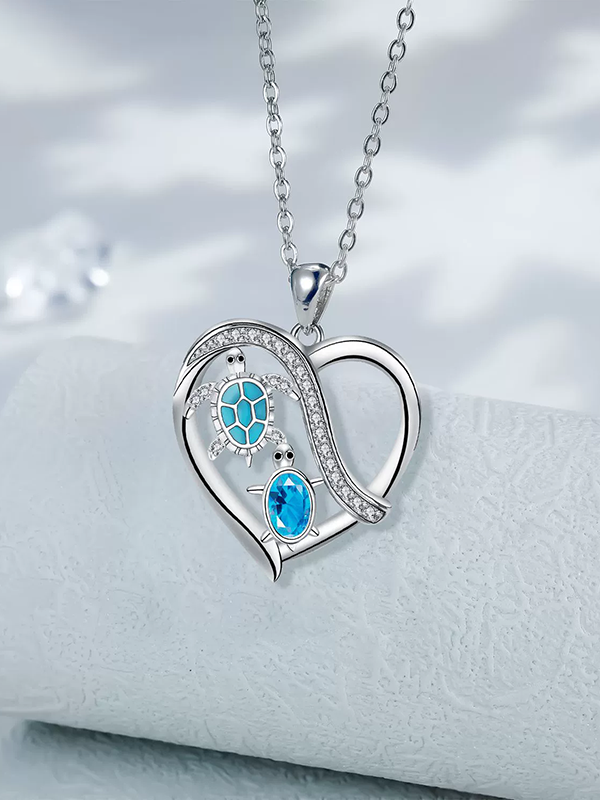 Turtle Rhinestone Hollow Out Necklace