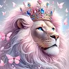 Crown Lion Full DIY 5D rond drill diamond dots peintures arts visuels arts plastiques pour adultes d&eacute;coration murale int&eacute;rieure d&eacute;coration murale en cristal peinture par diamond kits de peinture diamant cristal &agrave; strass 15,75 x 15,75 in