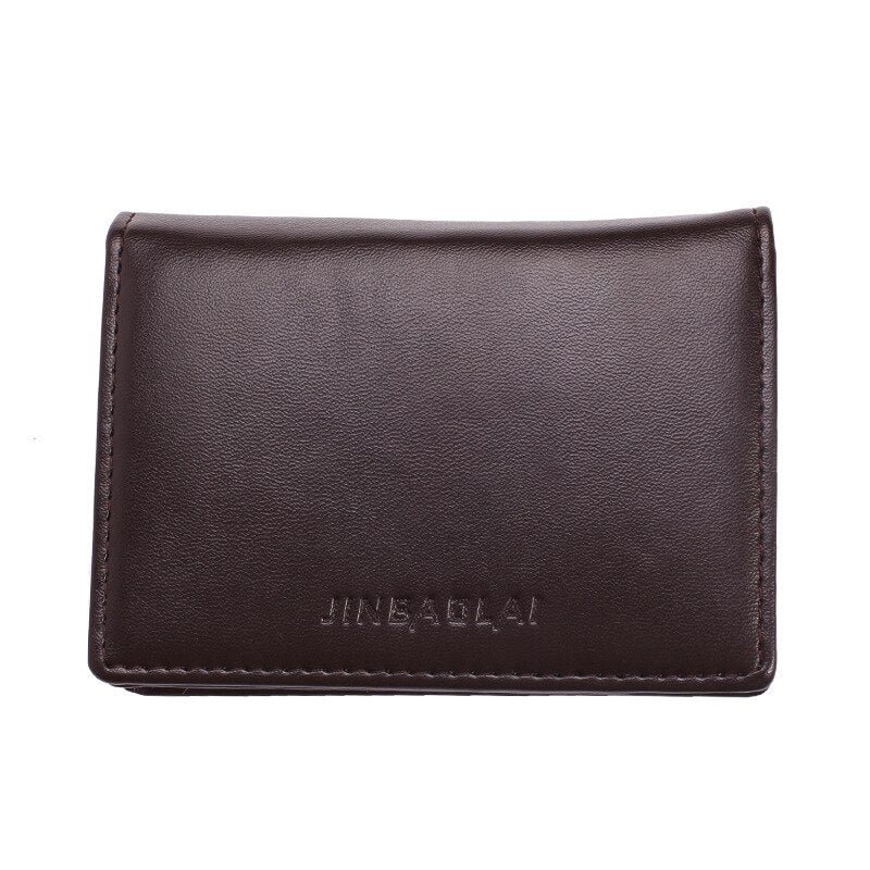 JINBAOLAI Plain Weave Men's Card Holder PU Leather Business Card Holder Card Holder PU Fashion Male Wallet