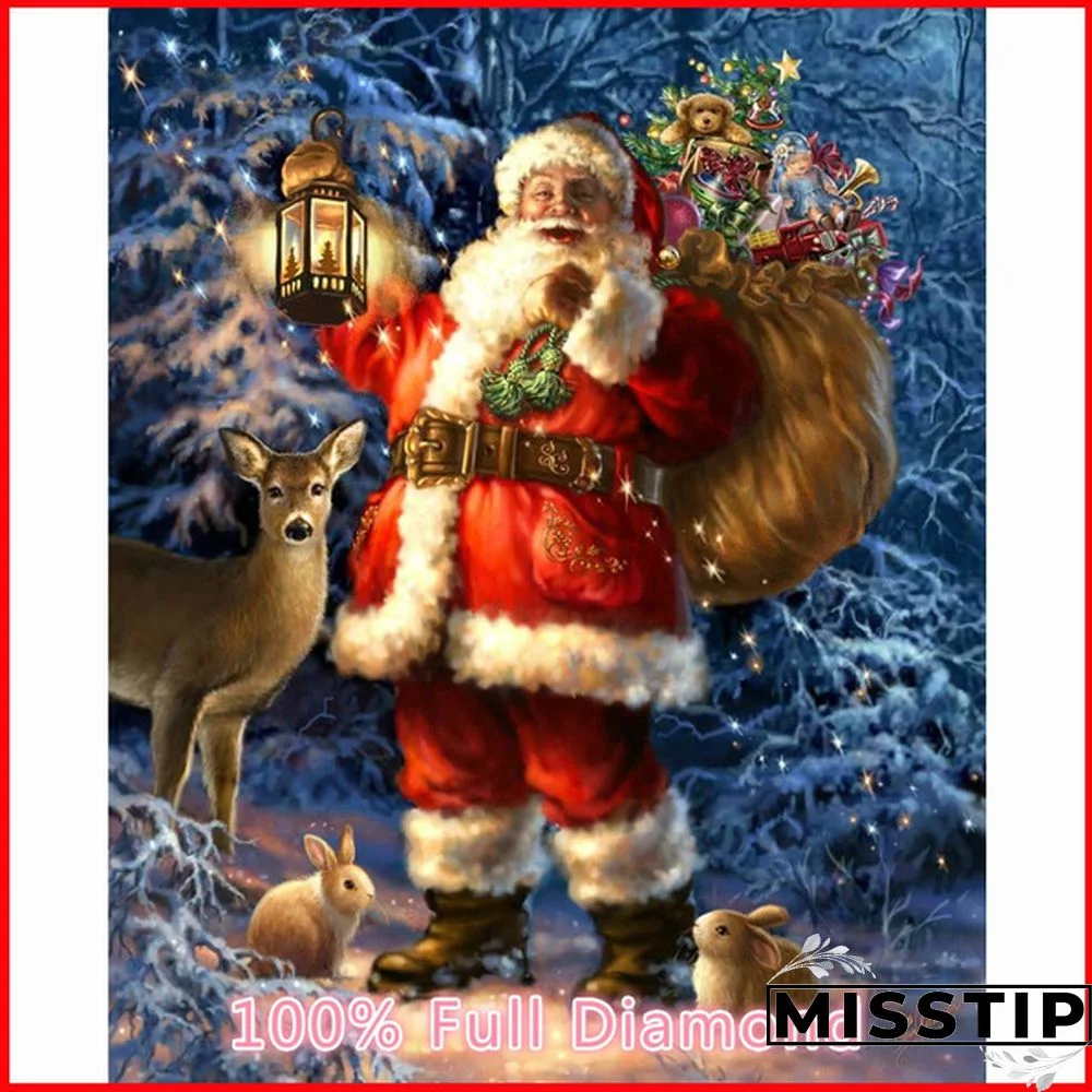 DIY 5D 100% Full Diamond Painting Santa Claus Christmas Gift Embroidery Cross Stitch Kits