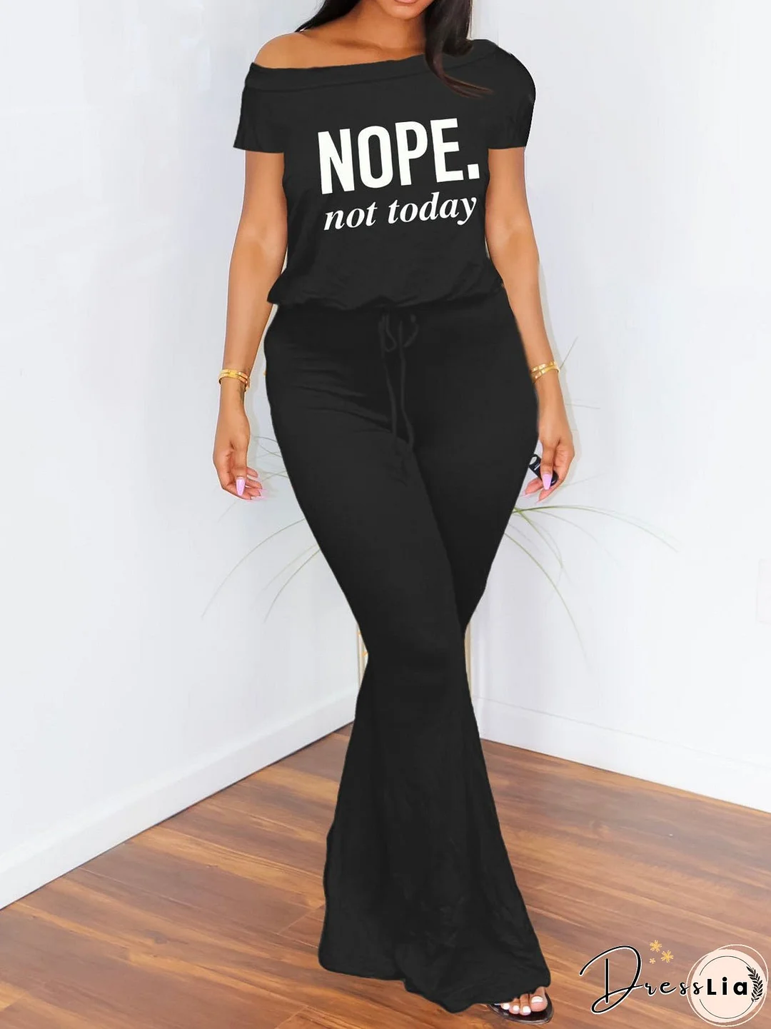 Women's Jumpsuit Casual Print Lace-Up Wide-Leg Jumpsuit