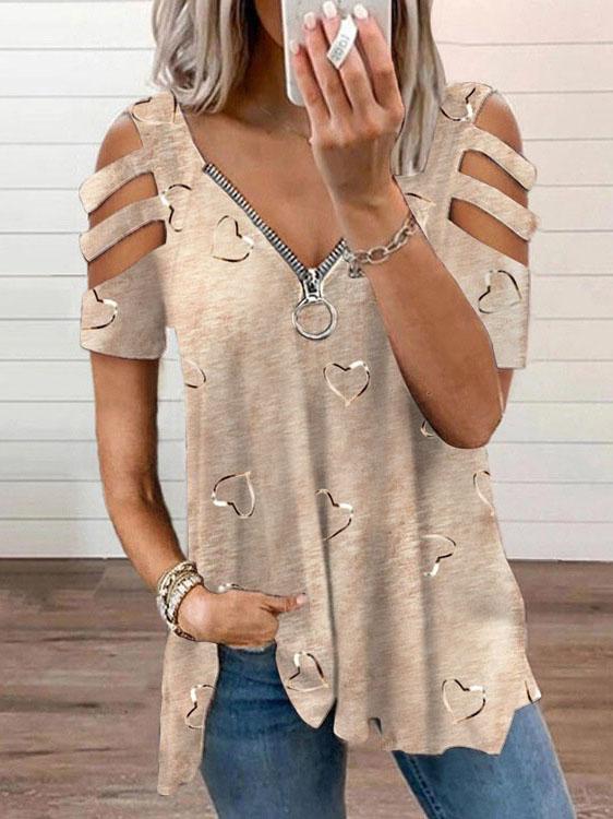 Women's V-neck Half Sleeve Short Sleeve Tops
