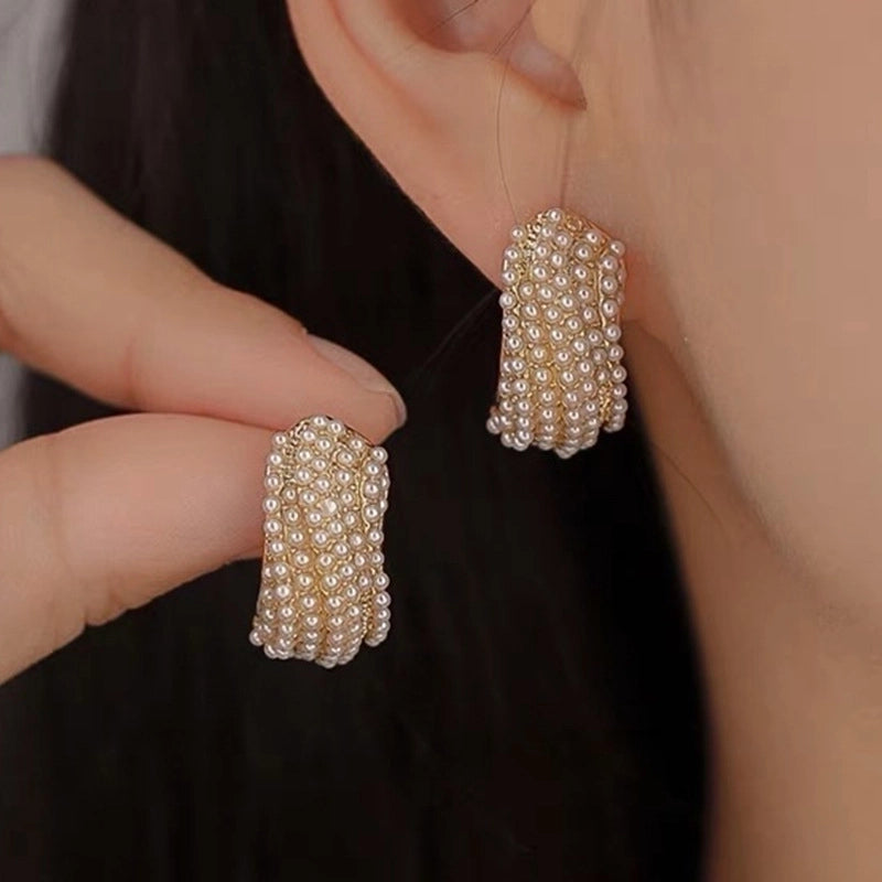 1 Pair Elegant Minimalist Streetwear Flower Bow Knot Plating Inlay Alloy Artificial Pearls Zircon Ear Studs