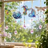 5PCS-2 5D DIY Diamond Painting Wind Chimes Suncatcher Kit Double Sided Diamond Art Kits Suncatcher with Crystal Pendant for Home Wall Window Decor Adults DIY Art Craft