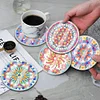(US Only)6PCS Acrylic Special Shape Diamond Painting Art Coaster Kit Washable with Holder