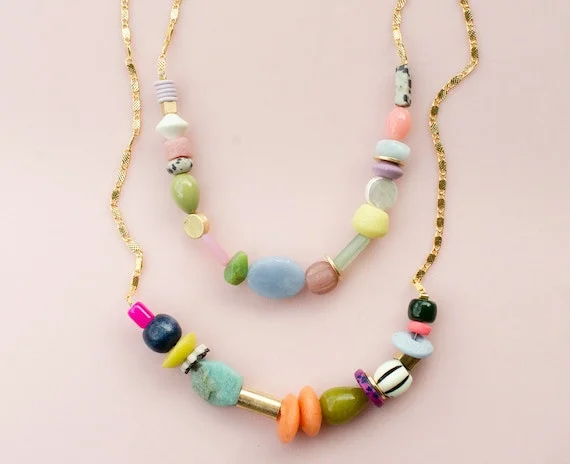 Beaded Statement Necklace Colorful