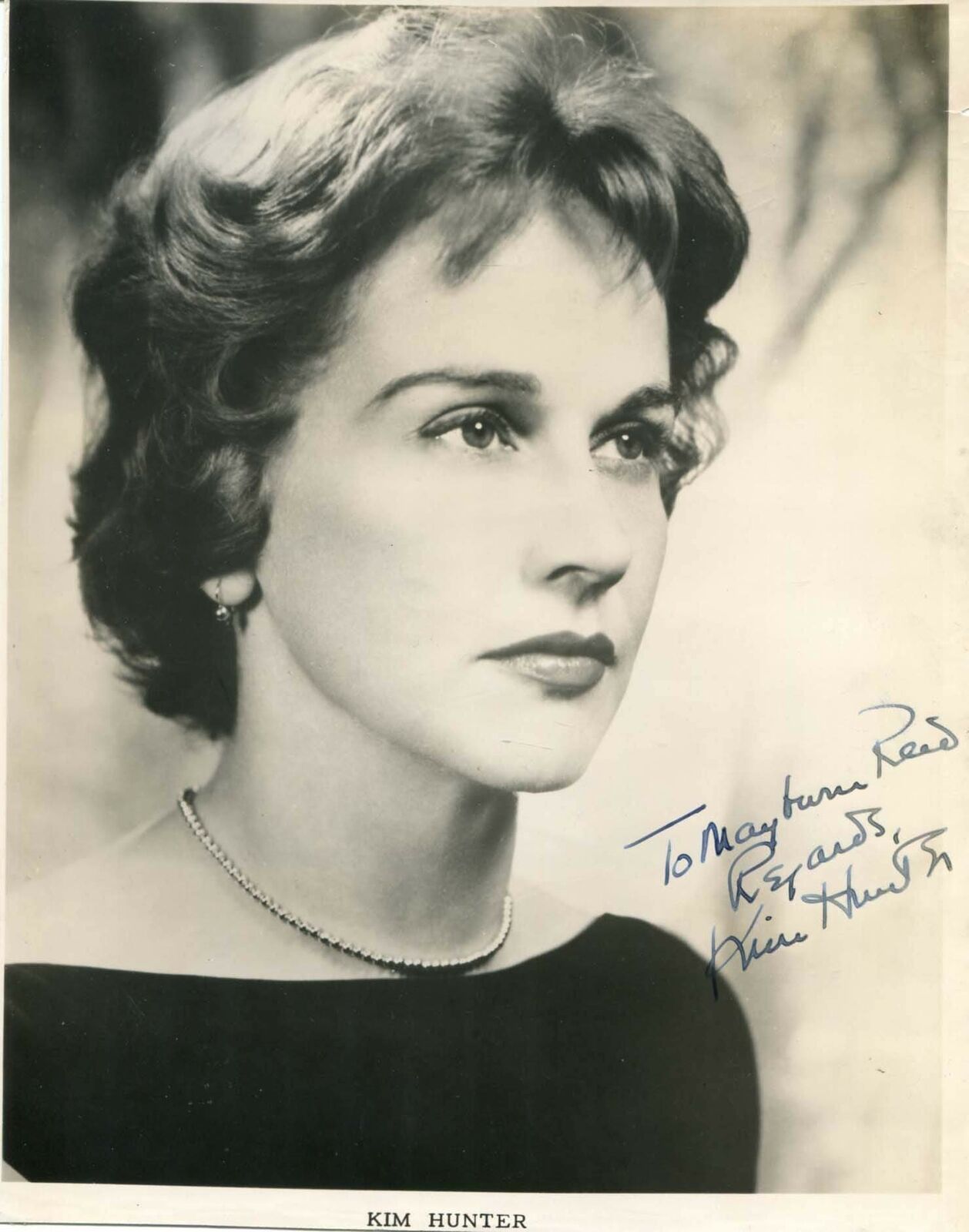 OSCAR ACTRESS Kim Hunter autograph, signed vintage Photo Poster painting