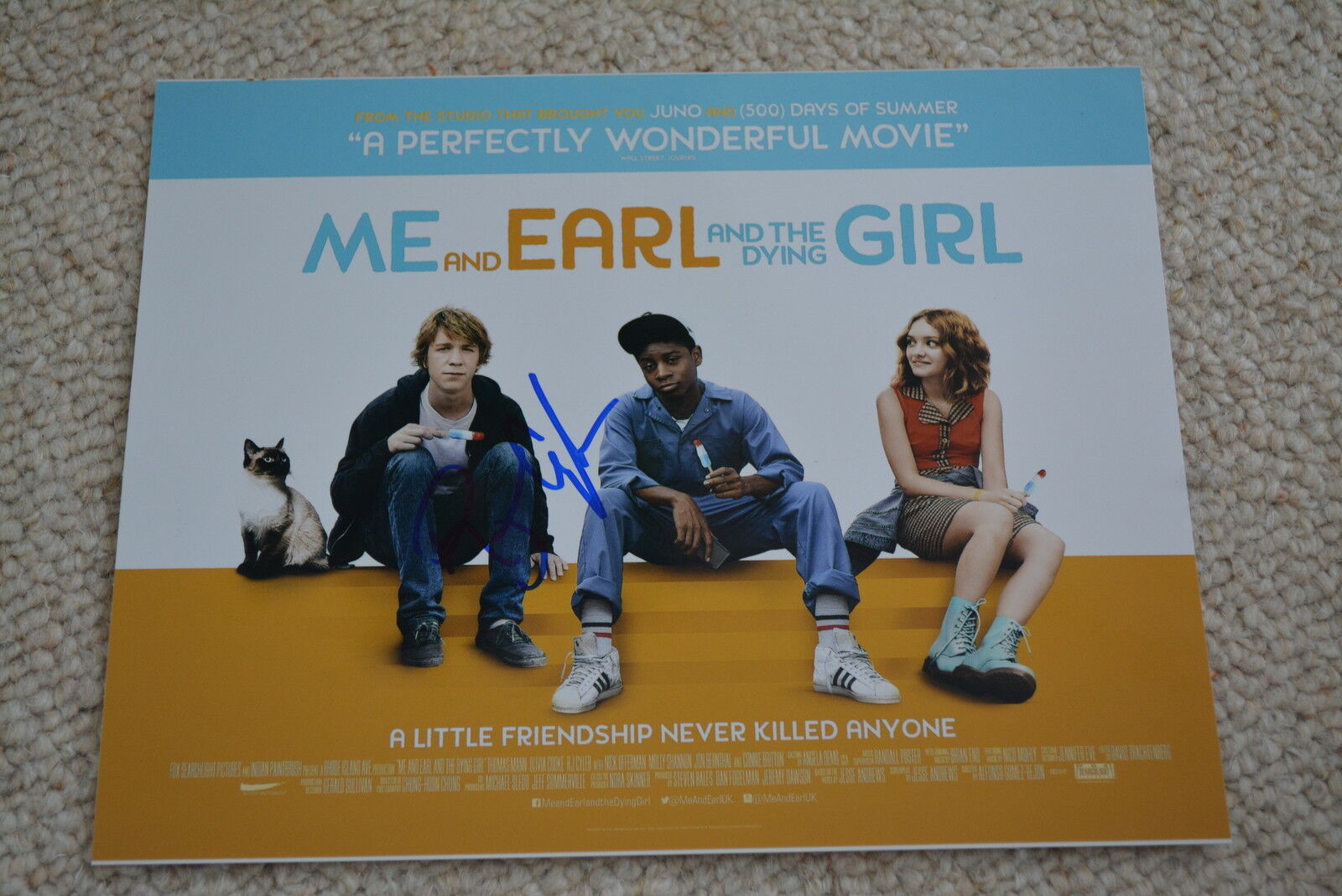 RJ CYLER signed autograph In Person 8x10 ( 20x25 cm) ME, EARL AND THE DYING GIRL