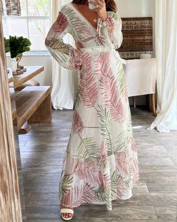 Temperament V-neck Boho Wrap Dress