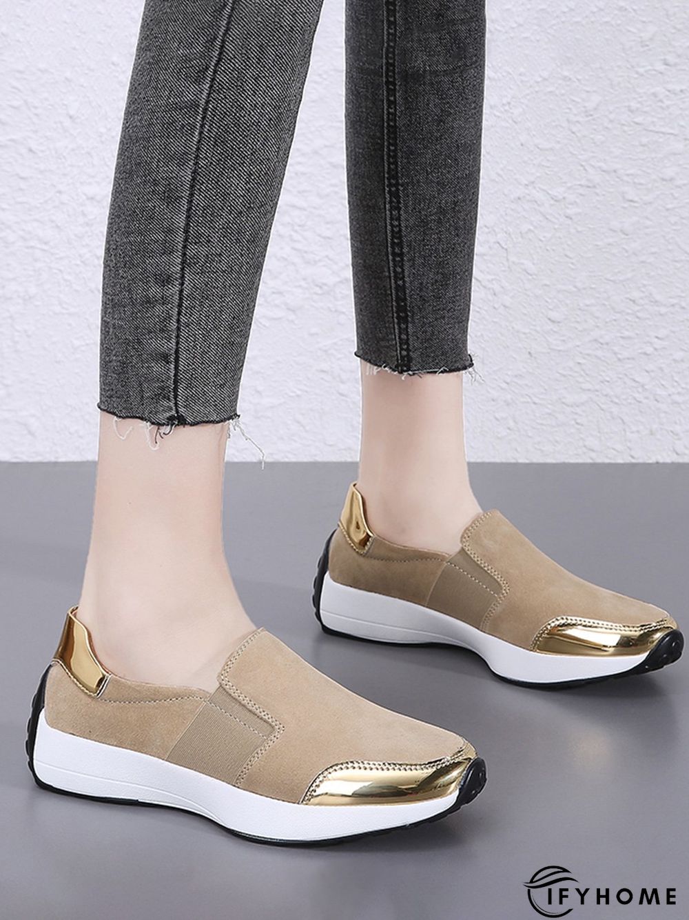 Casual Color Block Slip On Walking Shoes | IFYHOME