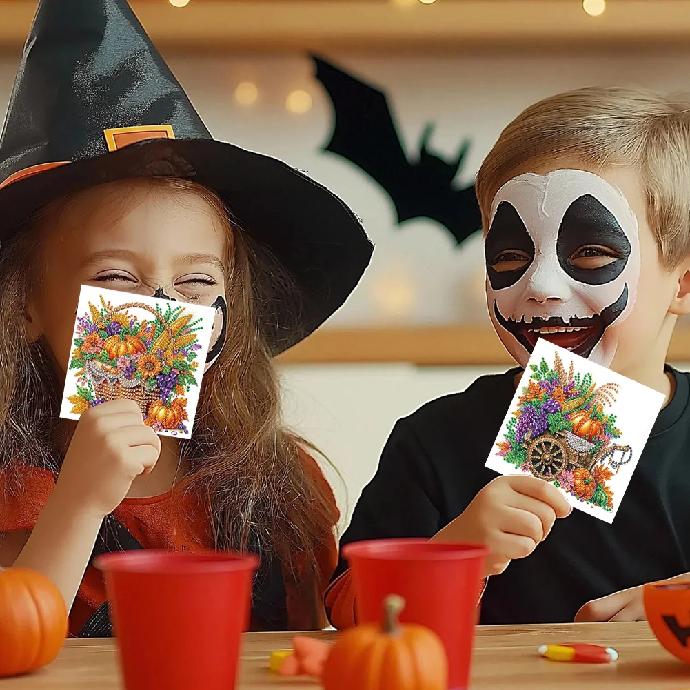 6PCS DIY Diamond Art Greeting Cards Congratulations Cards & Gifts (Halloween)