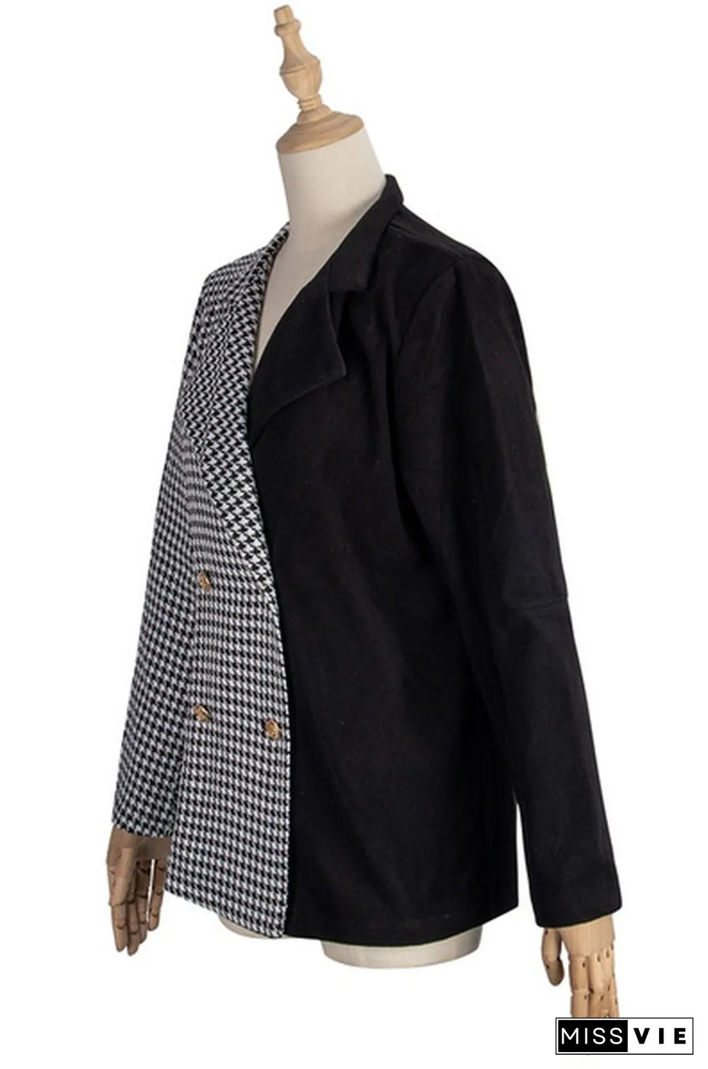 Womens Fashion Patchwork Blazer Jacket Office Work Business Outfit Lady Lapel Long Sleeve