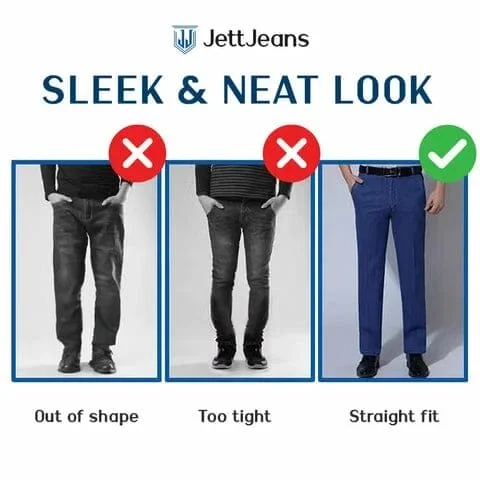 JettJeans3 &ndash; Men's High Waist Straight Fit Stretch Jeans