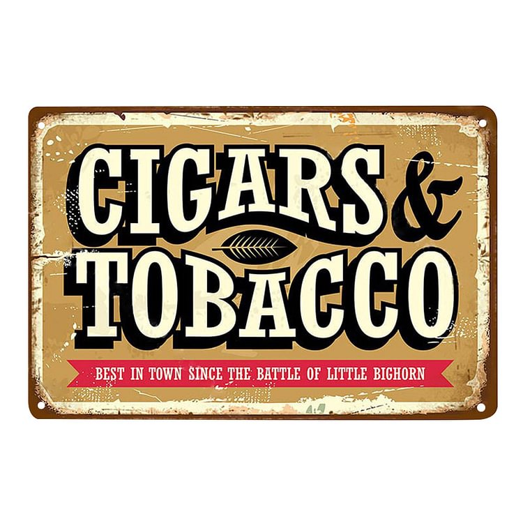 Cigars & Tobacco - Vintage Tin Signs/Wooden Signs - 7.9x11.8in & 11.8x15.7in