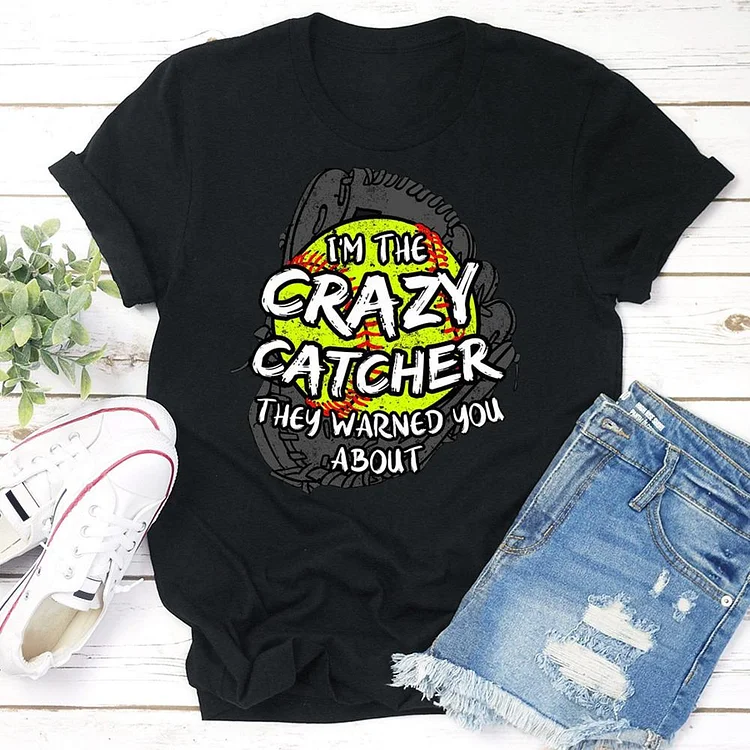 AL™ Crazy catcher Softball T-shirt Tee - 01214-Annaletters
