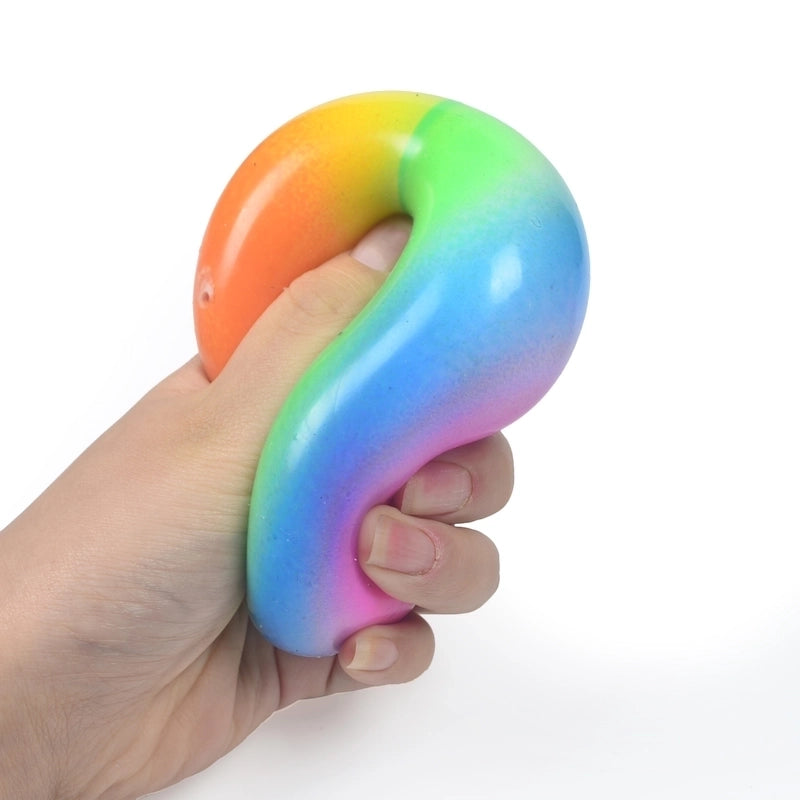 Large Squeeze Vent Rainbow Ball Stress Relief Decompression Toy