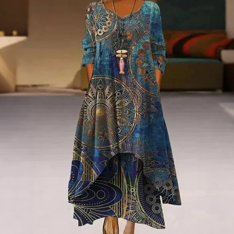 Vestido casual estampado para mulher