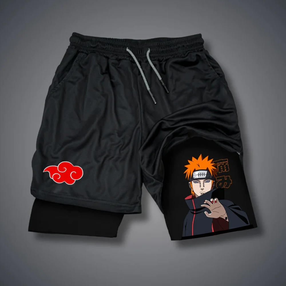 Outletsltd Casual Ninja Anime Print Gym Shorts