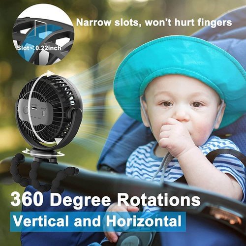 Rechargeable Stroller Fan Small Clip On Fans For Baby Stroller Portable