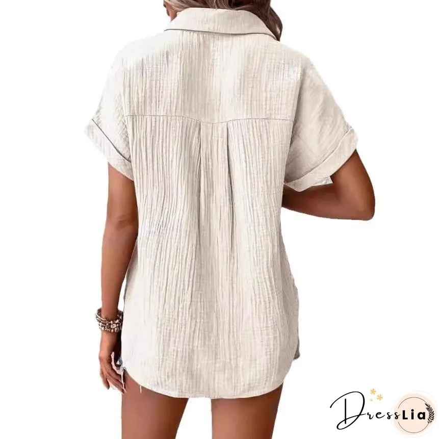 Women's Shirt Solid Color Casual Dolman Sleeve Blouses