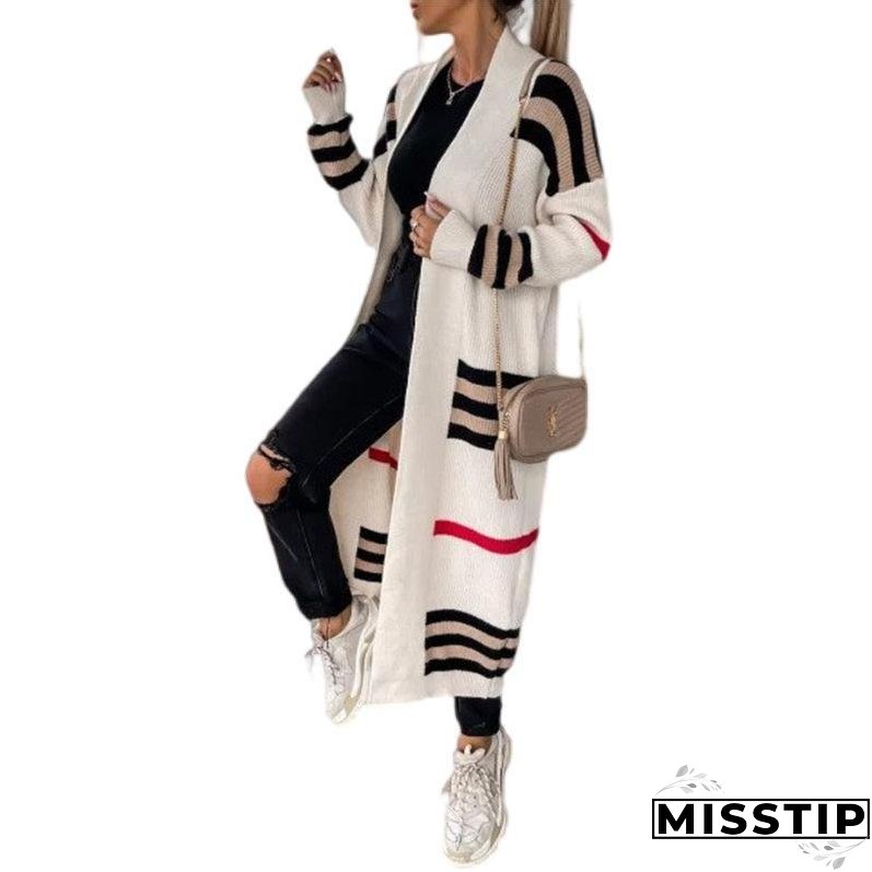 Women's Long Striped Oversized Loose Sleeve Knitwear