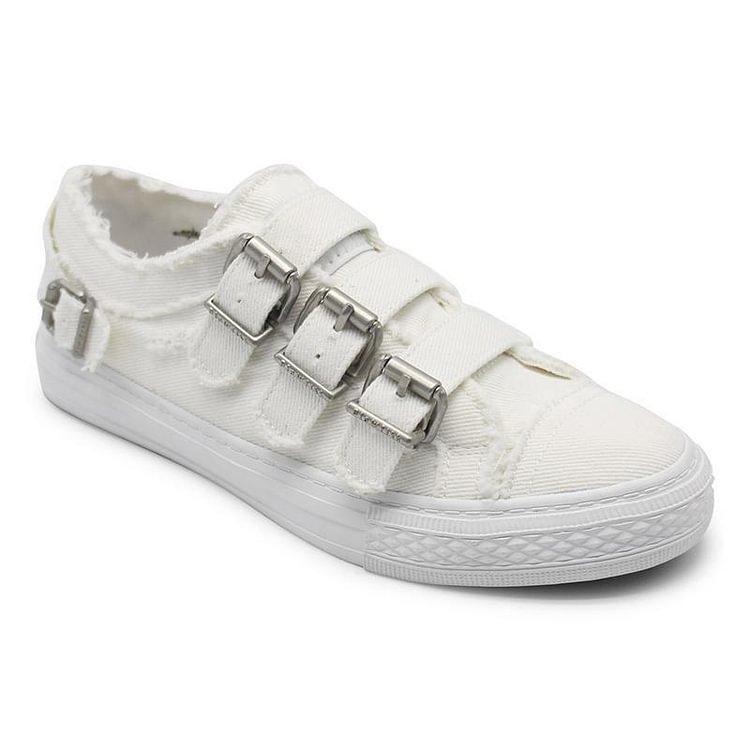 Women's Simple Comfortable Buckle Strap Canvas Sneakers -loafers