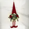 LED Christmas Santa Gnome Pendant with Lights Artificial Plant Elf Doll Ornament