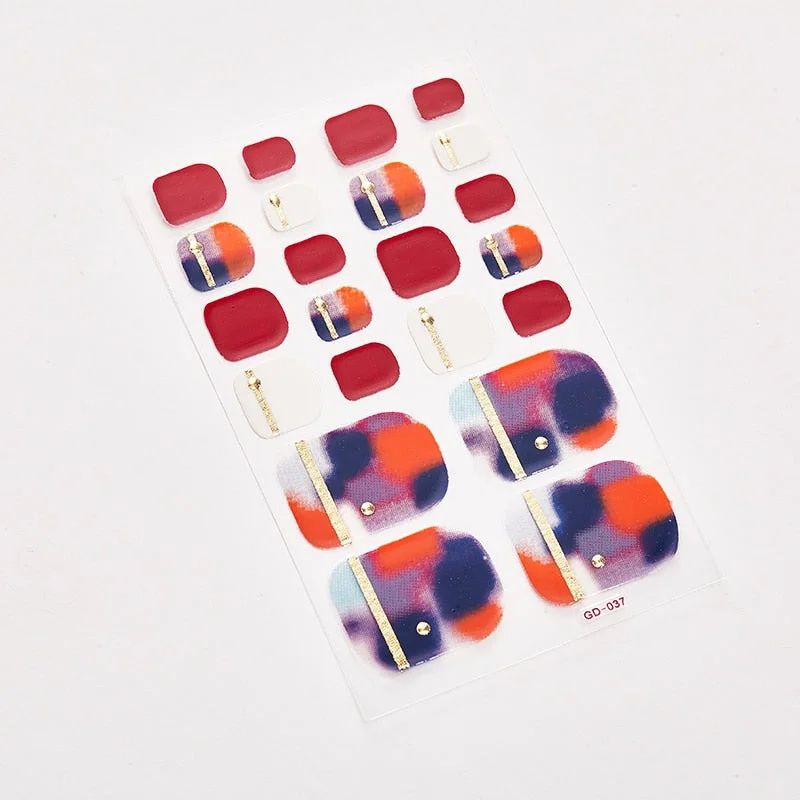 22 Tips/Sheet Designer Nail Decals Full Cover Nail Stickers Nail Designs Full Beauty Nail Art Stickers Creative Nail Decoration